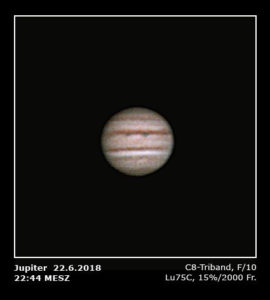 Jupiterbeobachtung mit Baader C8 Triband
